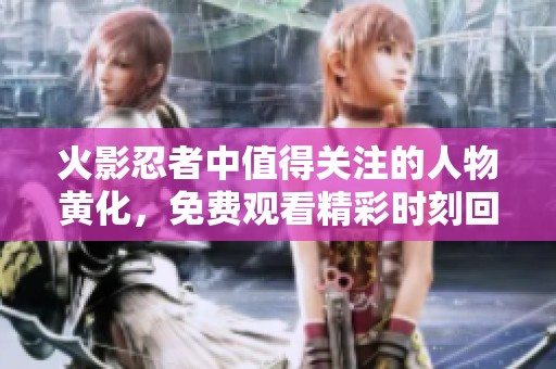 火影忍者中值得关注的人物黄化，免费观看精彩时刻回顾