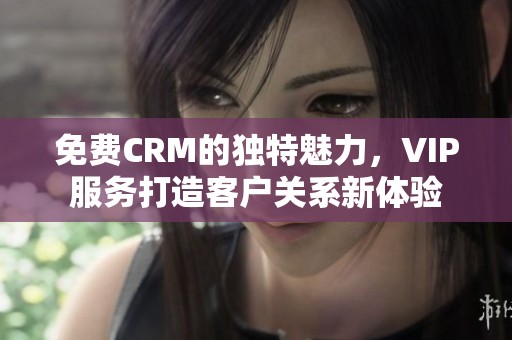 免费CRM的独特魅力，VIP服务打造客户关系新体验