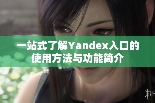 一站式了解Yandex入口的使用方法与功能简介