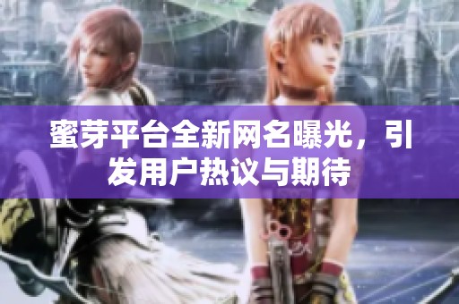 蜜芽平台全新网名曝光，引发用户热议与期待