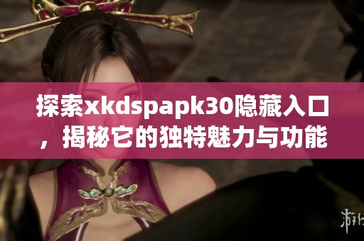 探索xkdspapk30隐藏入口，揭秘它的独特魅力与功能特点