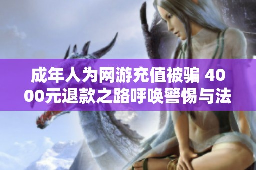 成年人为网游充值被骗 4000元退款之路呼唤警惕与法律意识