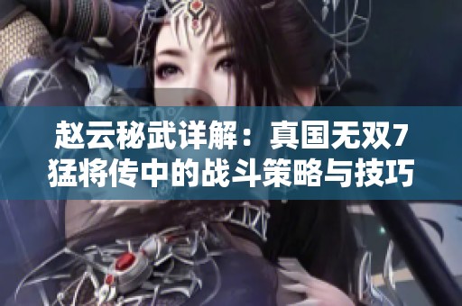 赵云秘武详解：真国无双7猛将传中的战斗策略与技巧