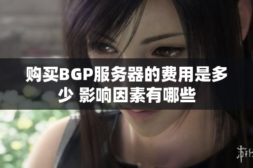 购买BGP服务器的费用是多少 影响因素有哪些
