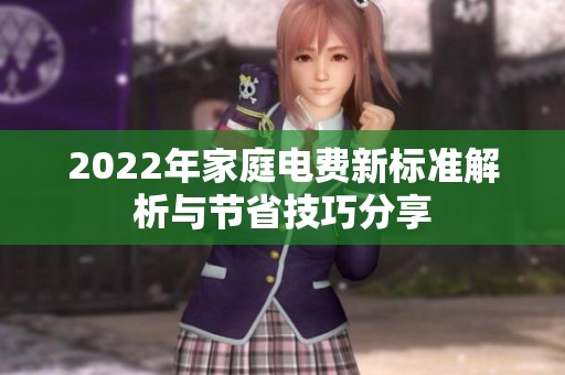 2022年家庭电费新标准解析与节省技巧分享