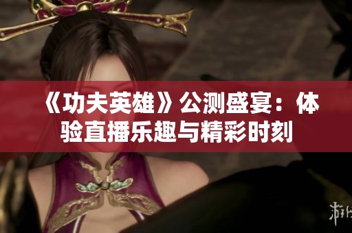 《功夫英雄》公测盛宴：体验直播乐趣与精彩时刻
