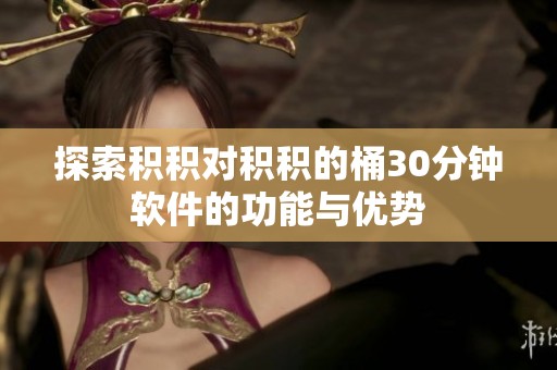 探索积积对积积的桶30分钟软件的功能与优势