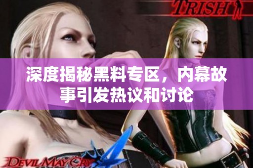 深度揭秘黑料专区，内幕故事引发热议和讨论
