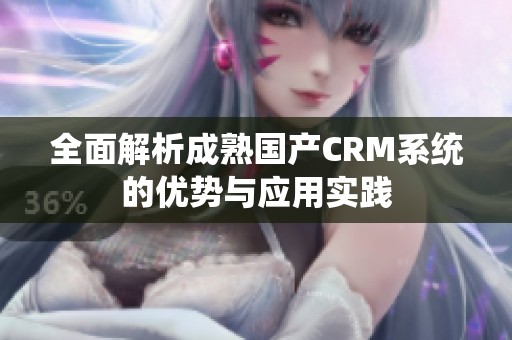 全面解析成熟国产CRM系统的优势与应用实践
