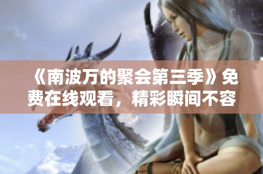 《南波万的聚会第三季》免费在线观看，精彩瞬间不容错过