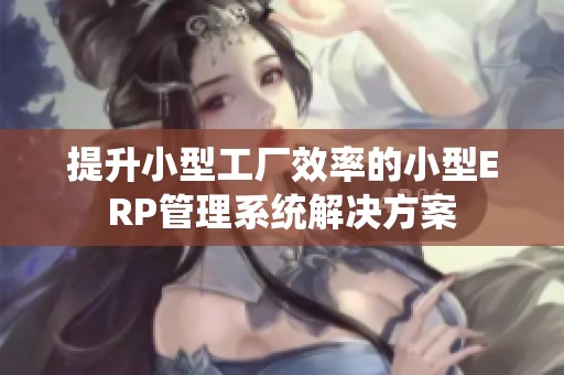 提升小型工厂效率的小型ERP管理系统解决方案