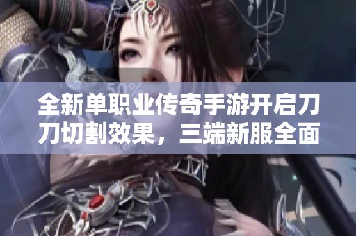 全新单职业传奇手游开启刀刀切割效果，三端新服全面上线等你来战