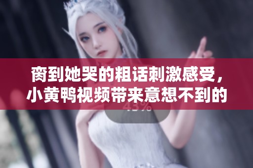 脔到她哭的粗话刺激感受，小黄鸭视频带来意想不到的乐趣