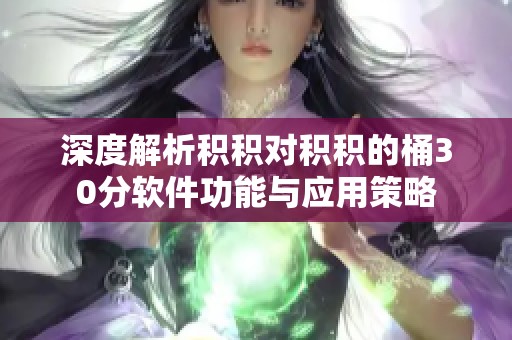深度解析积积对积积的桶30分软件功能与应用策略