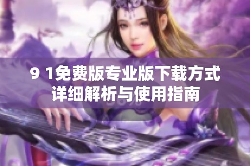 9 1免费版专业版下载方式详细解析与使用指南