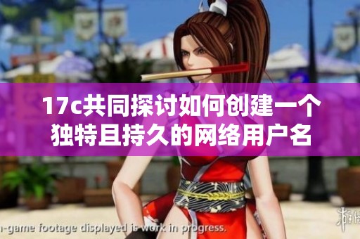 17c共同探讨如何创建一个独特且持久的网络用户名