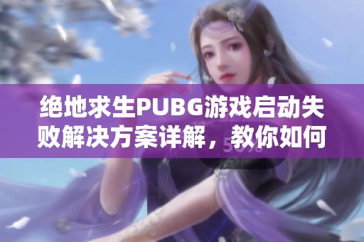 绝地求生PUBG游戏启动失败解决方案详解，教你如何顺利进入游戏享受吃鸡乐趣