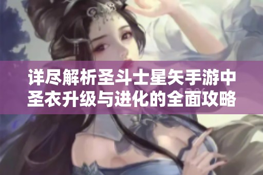 详尽解析圣斗士星矢手游中圣衣升级与进化的全面攻略与常见问题解答