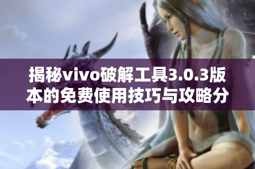 揭秘vivo破解工具3.0.3版本的免费使用技巧与攻略分享
