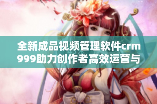 全新成品视频管理软件crm999助力创作者高效运营与推广
