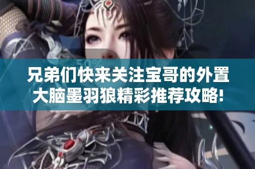 兄弟们快来关注宝哥的外置大脑墨羽狼精彩推荐攻略!