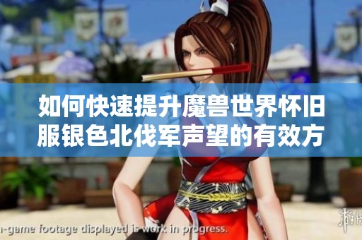 如何快速提升魔兽世界怀旧服银色北伐军声望的有效方法与技巧