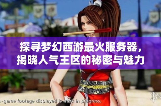 探寻梦幻西游最火服务器，揭晓人气王区的秘密与魅力