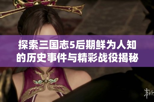 探索三国志5后期鲜为人知的历史事件与精彩战役揭秘