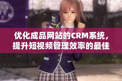 优化成品网站的CRM系统，提升短视频管理效率的最佳策略