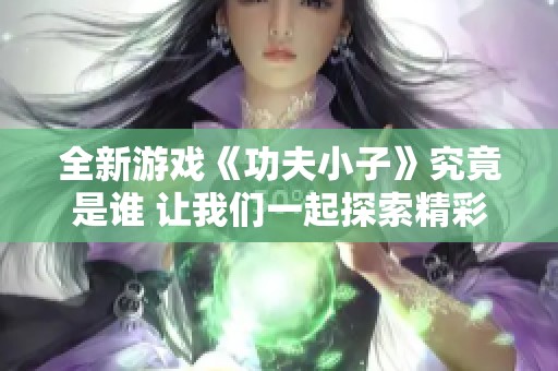 全新游戏《功夫小子》究竟是谁 让我们一起探索精彩的格斗世界