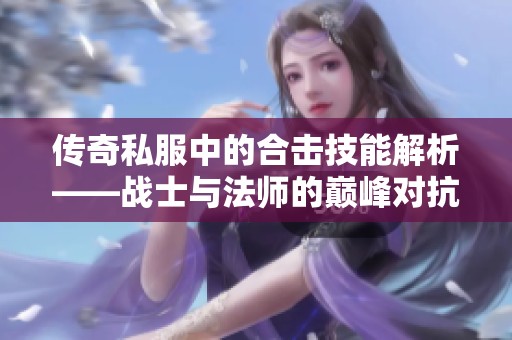 传奇私服中的合击技能解析——战士与法师的巅峰对抗策略详解