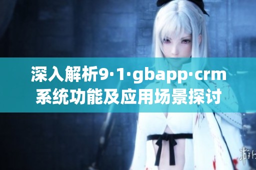 深入解析9·1·gbapp·crm系统功能及应用场景探讨