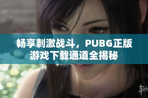 畅享刺激战斗，PUBG正版游戏下载通道全揭秘