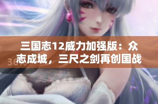 三国志12威力加强版：众志成城，三尺之剑再创国战辉煌