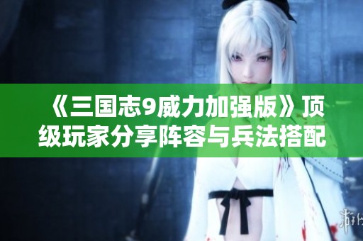 《三国志9威力加强版》顶级玩家分享阵容与兵法搭配全攻略