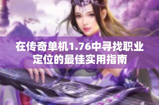 在传奇单机1.76中寻找职业定位的最佳实用指南