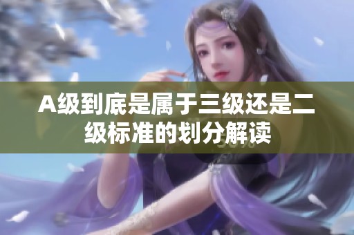 A级到底是属于三级还是二级标准的划分解读