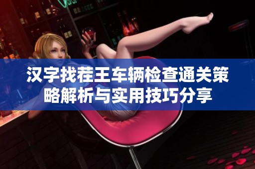 汉字找茬王车辆检查通关策略解析与实用技巧分享