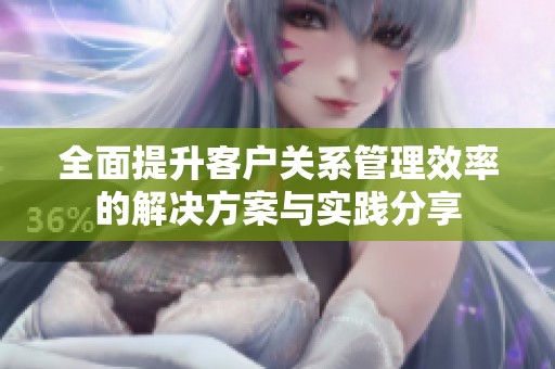 全面提升客户关系管理效率的解决方案与实践分享