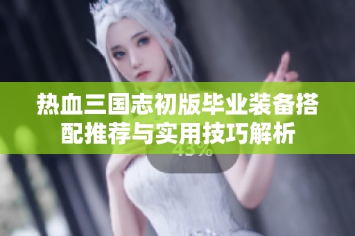 热血三国志初版毕业装备搭配推荐与实用技巧解析