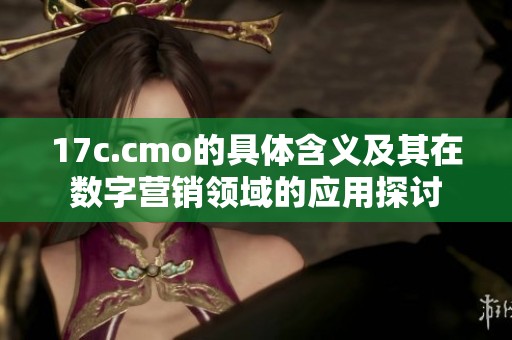 17c.cmo的具体含义及其在数字营销领域的应用探讨