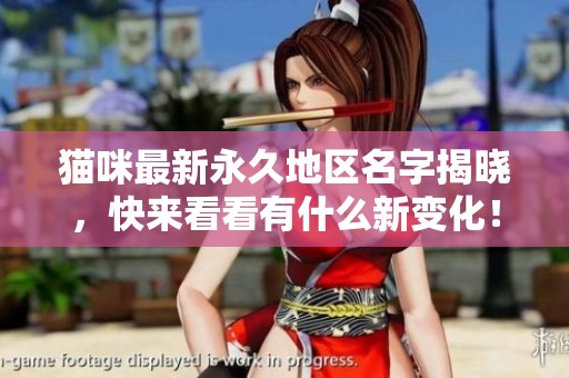 猫咪最新永久地区名字揭晓，快来看看有什么新变化！