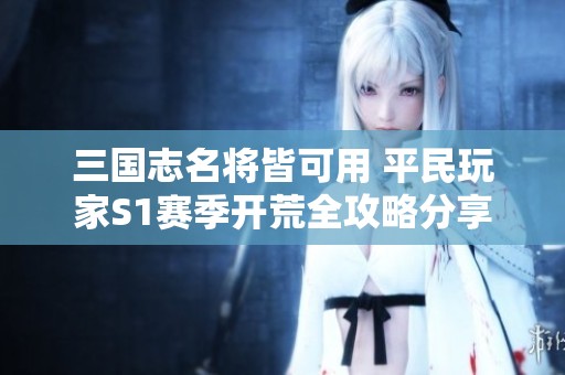 三国志名将皆可用 平民玩家S1赛季开荒全攻略分享