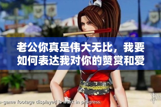 老公你真是伟大无比，我要如何表达我对你的赞赏和爱意呢