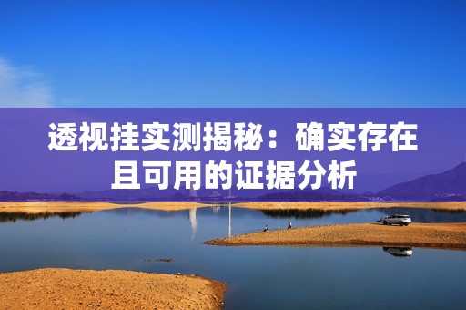 透视挂实测揭秘：确实存在且可用的证据分析