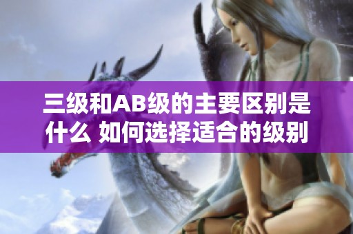 三级和AB级的主要区别是什么 如何选择适合的级别