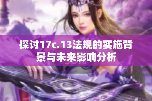 探讨17c.13法规的实施背景与未来影响分析