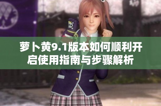 萝卜黄9.1版本如何顺利开启使用指南与步骤解析