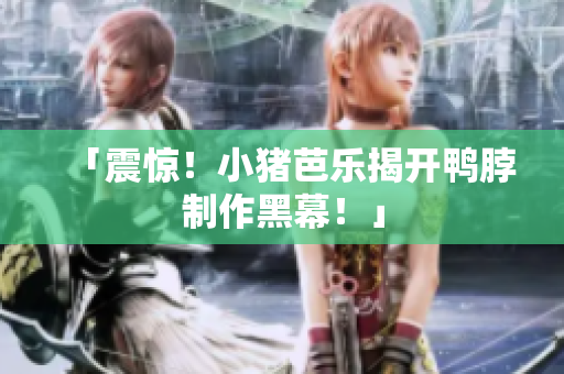「震惊！小猪芭乐揭开鸭脖制作黑幕！」