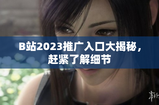 B站2023推广入口大揭秘，赶紧了解细节
